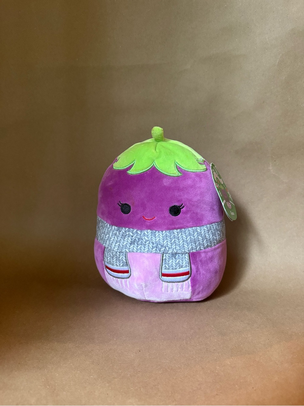 Squishmallows Purple & Green Eggplant Plush Pillow
